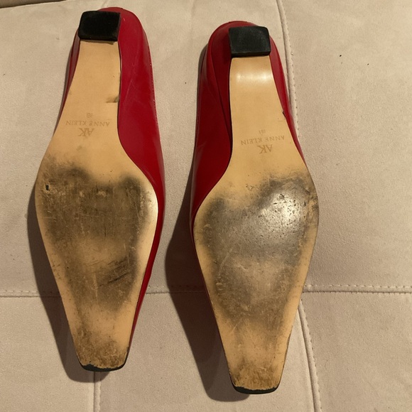 Red Leather Slip On Shoes by AK - Picture 4 of 4